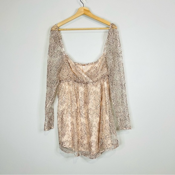 Free People Heavenly Lace Tunic Top - SIZE L - Picture 2 of 8